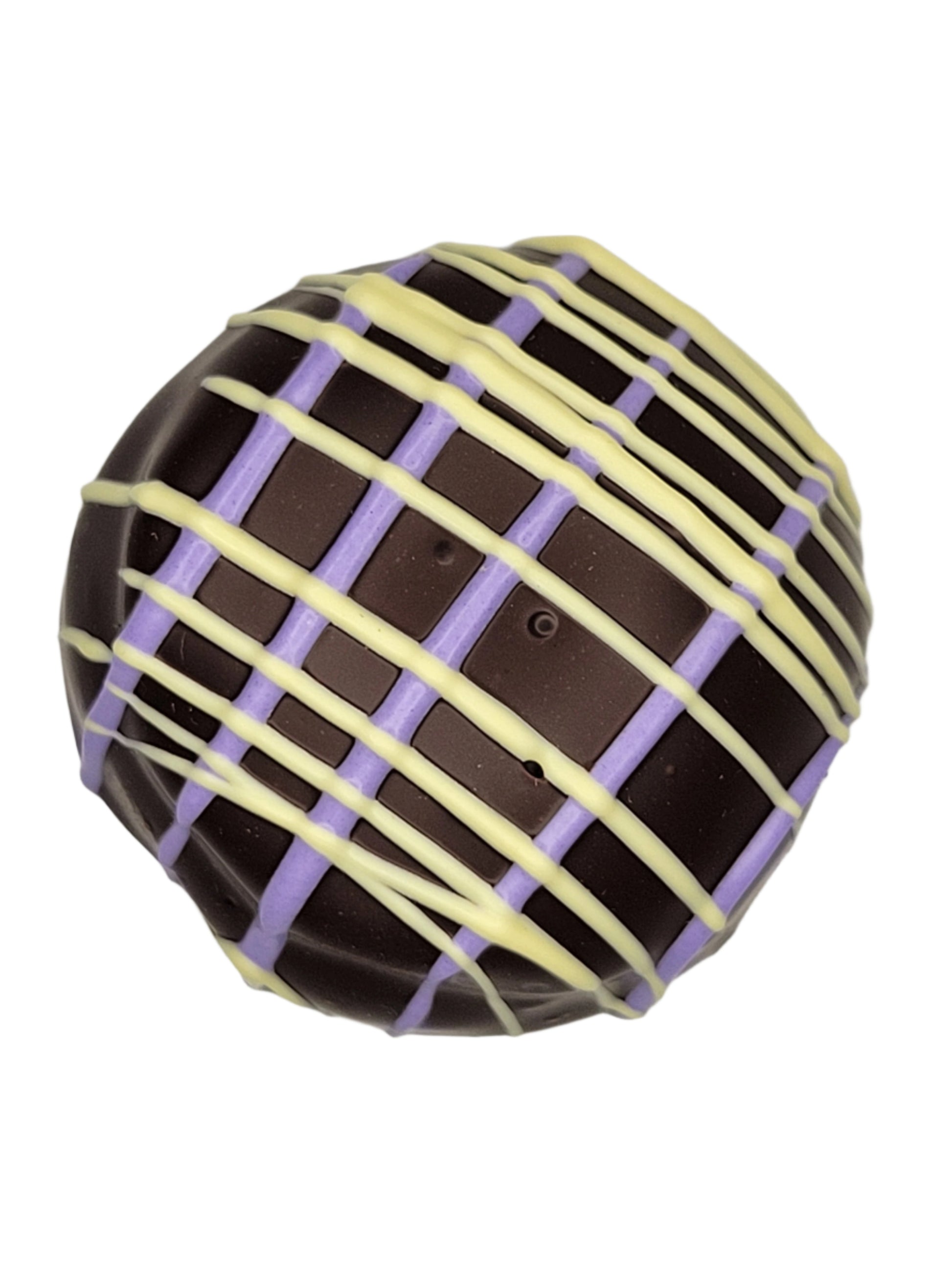 Huckleberry Lemon Cheesecake Truffle 1.5oz with lattice drizzle