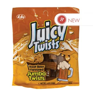 Juicy Twists Root Beer Jumbo Twists Peg Bag Candy