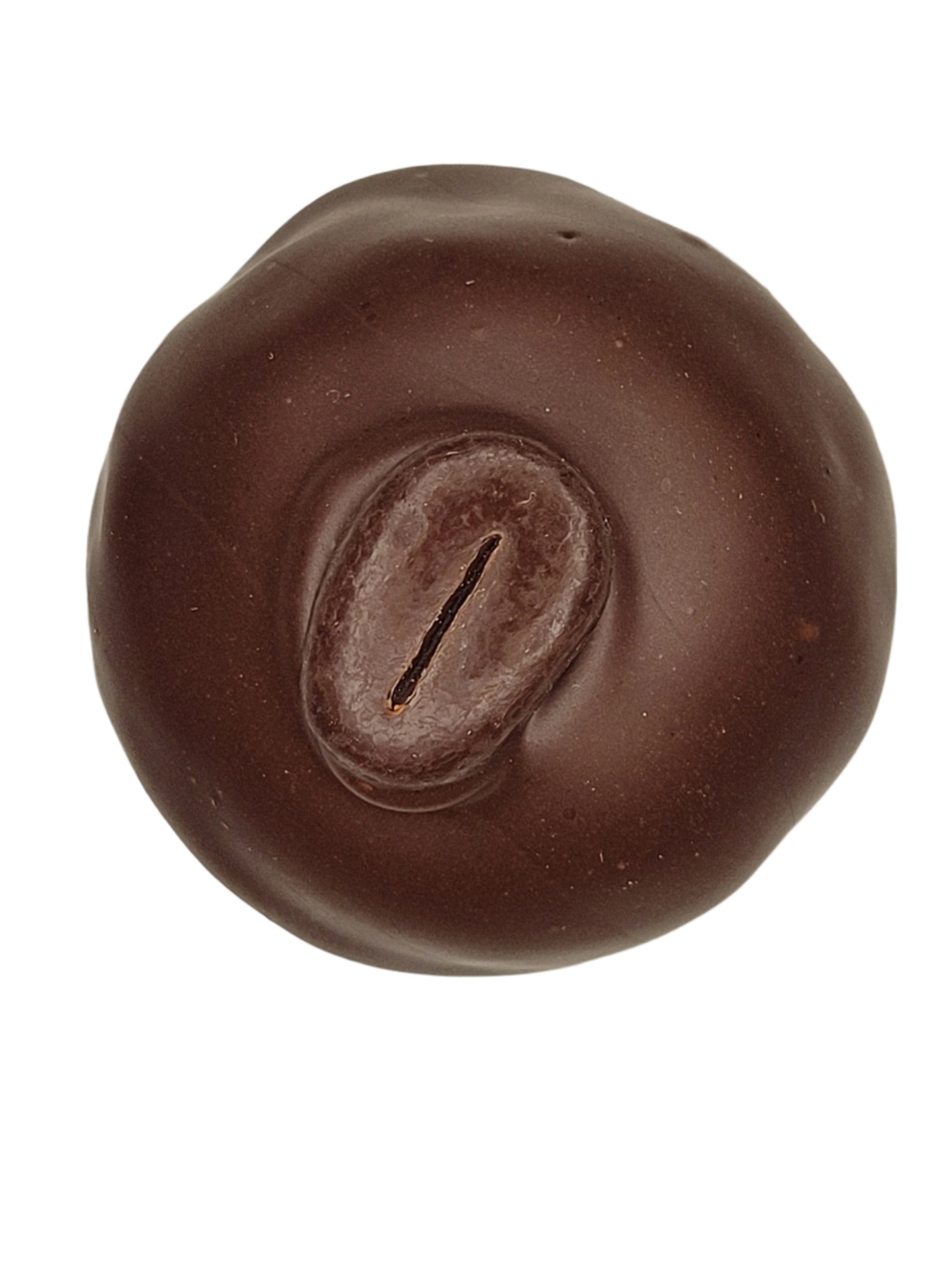 Kahlua & Cream Truffle 1.5oz: glossy dark chocolate-coated coffee bean candy