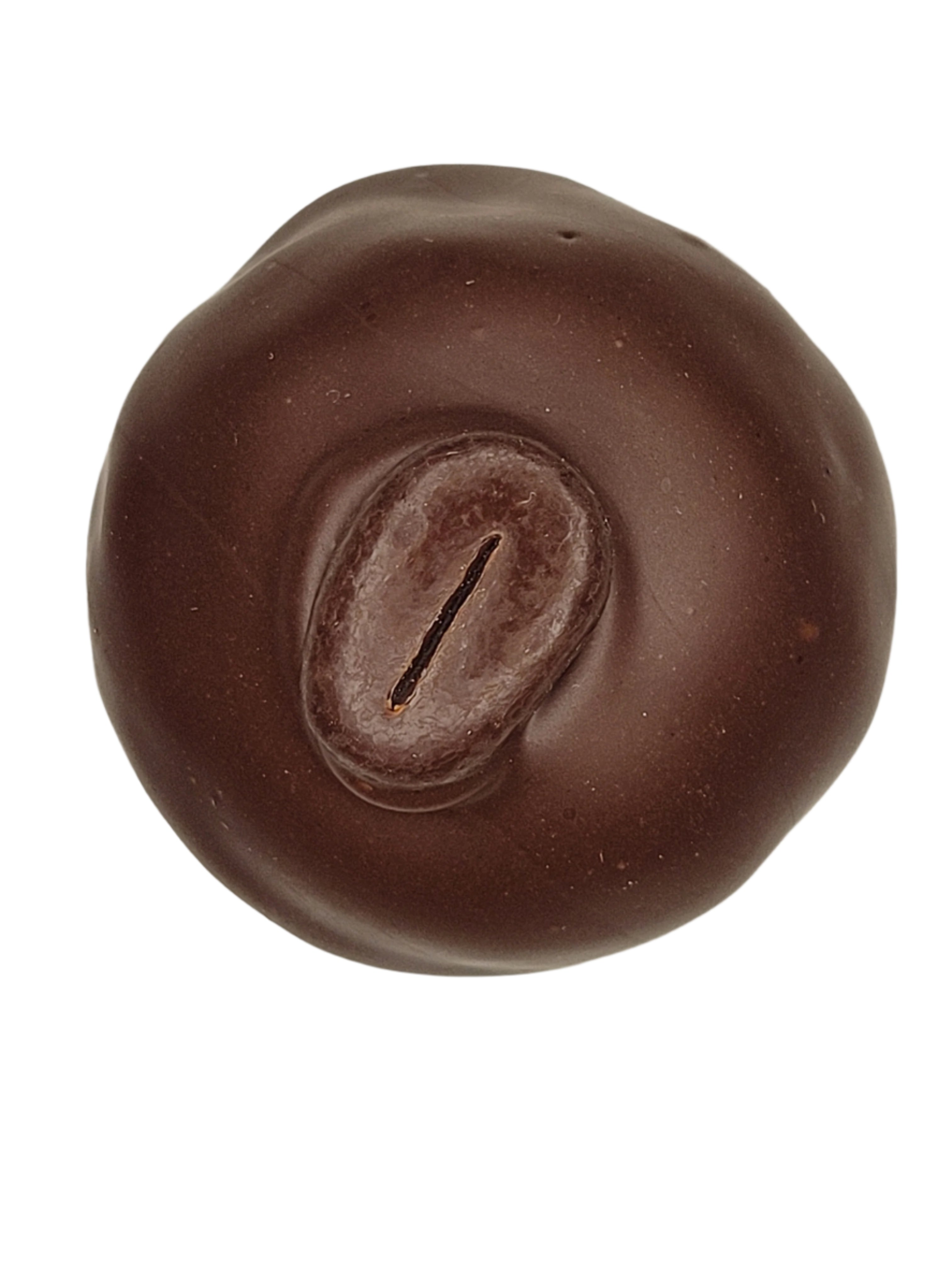 Kahlua & Cream Truffle 1.5oz: glossy dark chocolate-coated coffee bean candy