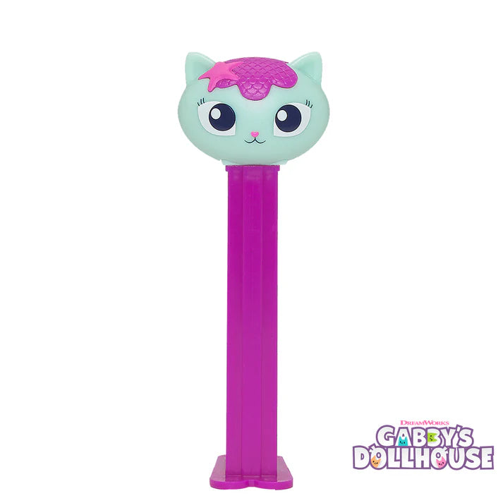 Mint green and pink Gabby’s Dollhouse Mercat cat PEZ dispenser