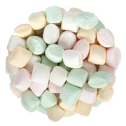 Pile of pastel pink, mint green, and cream marshmallows from Pastel Party Mints