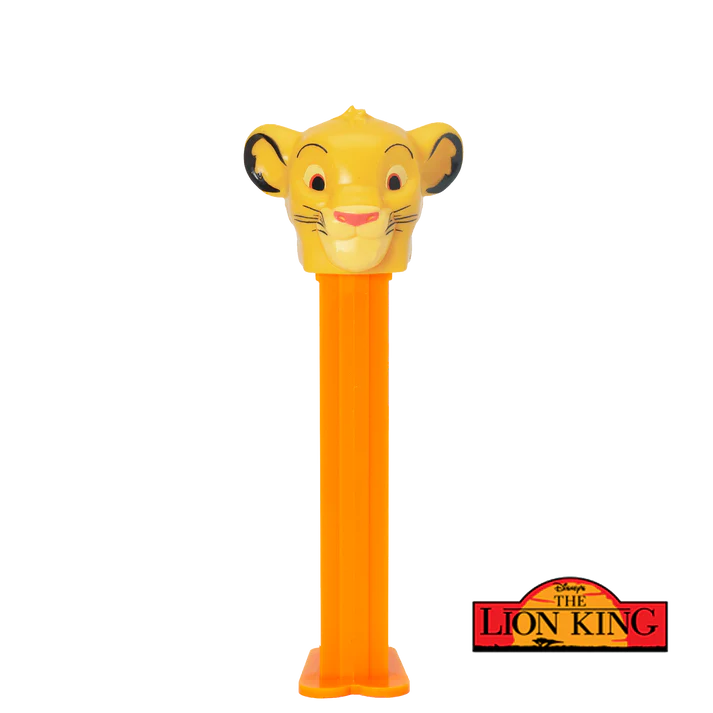 Yellow plastic Simba PEZ dispenser from The Lion King