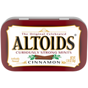 Red Altoids Cinnamon Mints Tin with gold-trimmed label