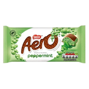 Nestle Aero peppermint chocolate bar packaging on a white background