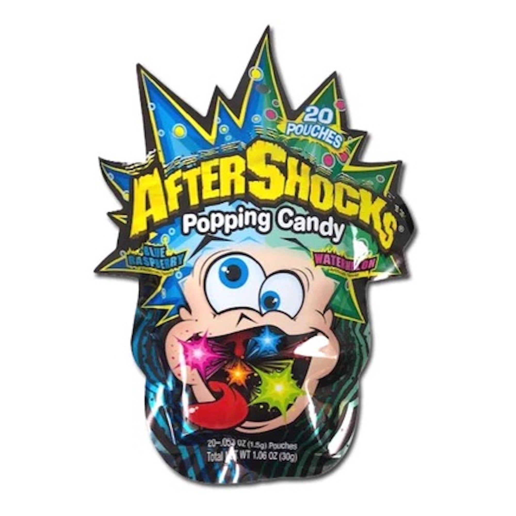 Aftershocks Blue Raspberry & Watermelon Popping Candy .33 oz