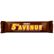 Hershey’s 5th Avenue chocolate bar in rich brown wrapper with yellow and red lettering