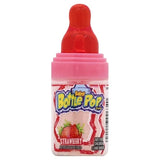 Pink Baby Bottle Pop Candy Sucker with red nipple and strawberry label
