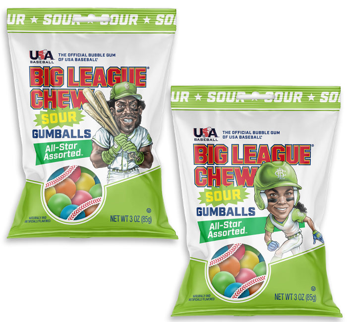 Big League Chew Assorted Sour Gumballs Peg Bag