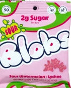 Blobs Sour Watermelon Lychee Gummy Candy