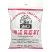 Claeys Wild Cherry Candy Drops peg bag with vintage red logo