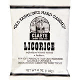 Claeys Licorice Candy Drops Peg Bag in vintage black and white package