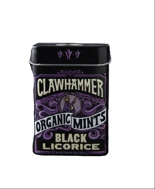 Clawhammer Black Licorice Mints Tin