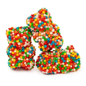 Crunchy Gummy Bears: colorful candy-coated bear with sugar beads