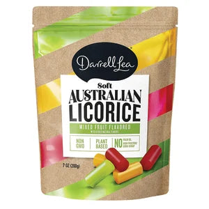 Darrell Lea mixed licorice bag with assorted fruit flavors