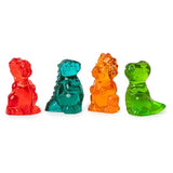 Colorful translucent gummy bear figurines in 3D dinosaur gummies