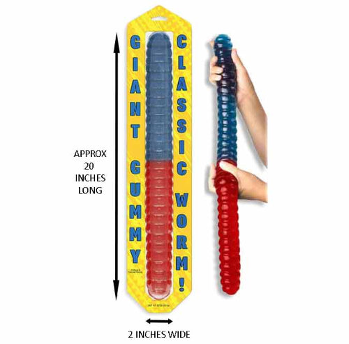 Giant Gummy Worm Blue Raspberry & Cherry