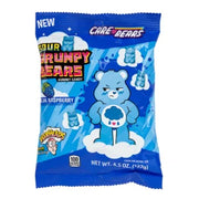Sour Raspberry Grumpy Bears peg bag with blue-packaged cartoon bear candy