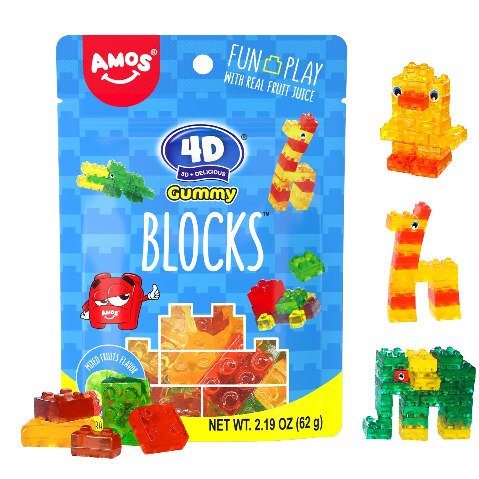 4D Gummy Blocks Peg Bag