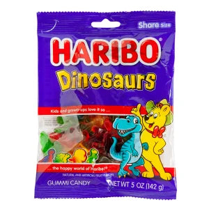 Haribo Dinosaur Gummies Peg Bag