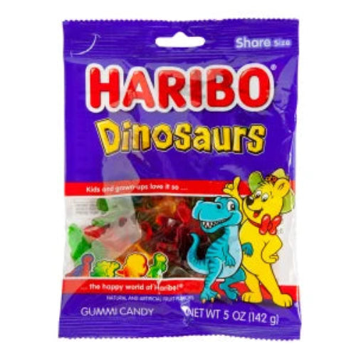 Haribo Dinosaurs Gummies Peg Bag