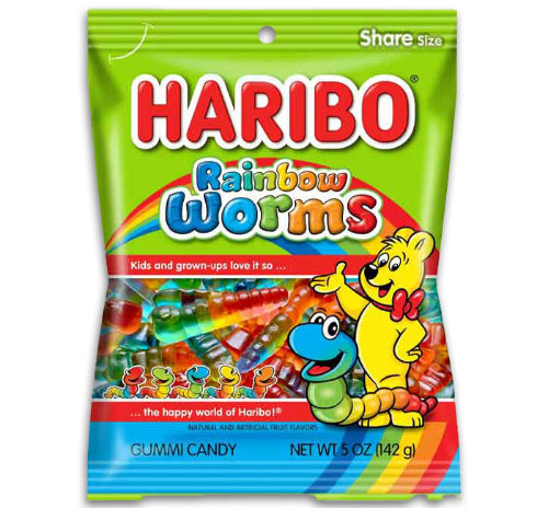 Haribo Rainbow Worms Peg Bag