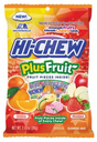 Vibrant Hi-Chew Plus Fruits Candy Peg Bag with colorful fruit illustrations