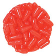 Vibrant red glossy gelatin capsules in Hot Tamales Candy cluster
