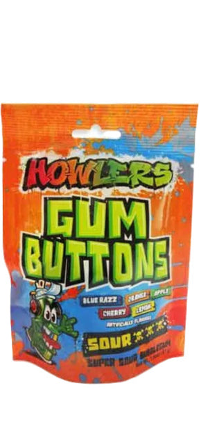 Howlers Sour Gum Buttons Peg Bag