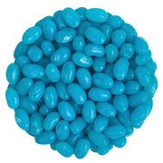 Pile of glossy turquoise Jelly Belly Blue Raspberry jelly beans