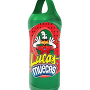 Green Lucas Muecas Sandia Tube with cartoon character bottle