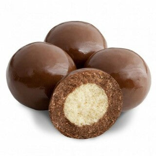Triple-dipped milk chocolate malt balls with creamy center