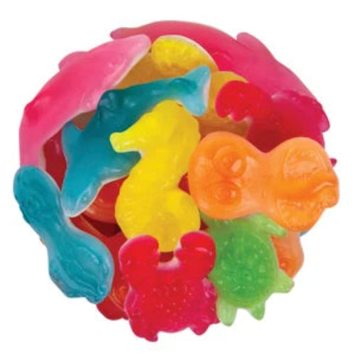 Colorful Ocean Gummies Assortment of translucent jelly sea creatures