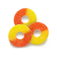 Vibrant orange and yellow sugar-coated Gummy Peach Rings