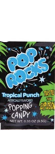Pop Rocks Tropical Punch popping candy in vibrant black green package