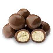 Pretzel Bites: chocolate-covered biscuit balls with creamy filling