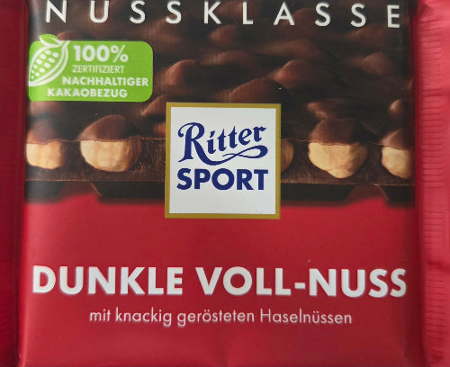 Ritter Sport Dark Chocolate Hazelnut Bar