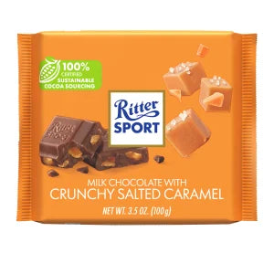 Ritter Sport Crunchy Salted Caramel Milk Chocolate Bar