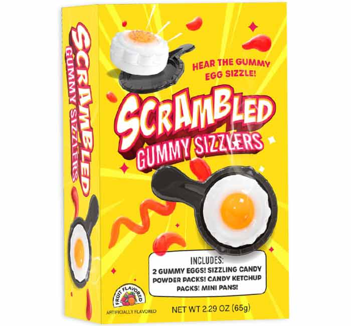 Scrambled Gummy Sizzlers Egg Candy and Toy