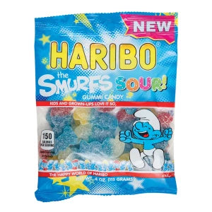 Haribo the Smurfs Sour Gummi Candy Peg Bag