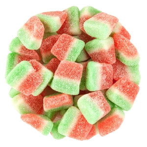 Sour Jacks Watermelon Wedges: two-toned green red gummy candies
