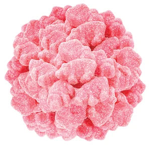 Pink flower-shaped gummy candy from Sour Piglets
