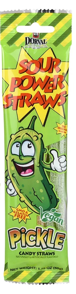 Sour Power Pickle Straws Candy