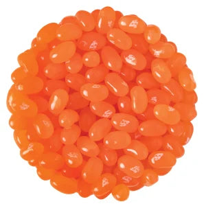Pile of glossy bright orange Jelly Belly Sunkist Tangerine Jelly Beans