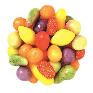 Swiss Petite Fruits: colorful candy-coated jelly beans in vibrant hues