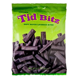 Green Tid Bitz Soft Dutch Licorice Bites in Peg Bag
