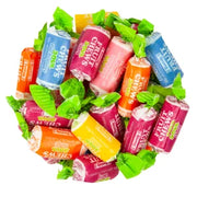 Vibrant Tootsie Midgies Sour Fruit Chews bouquet with foil and mint leaves