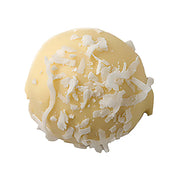 Creamy white chocolate Pina Colada truffle topped with shredded coconut, 1.5 oz