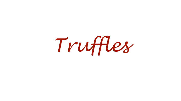 Elegant red cursive Truffles text on 9 Piece Truffle Box