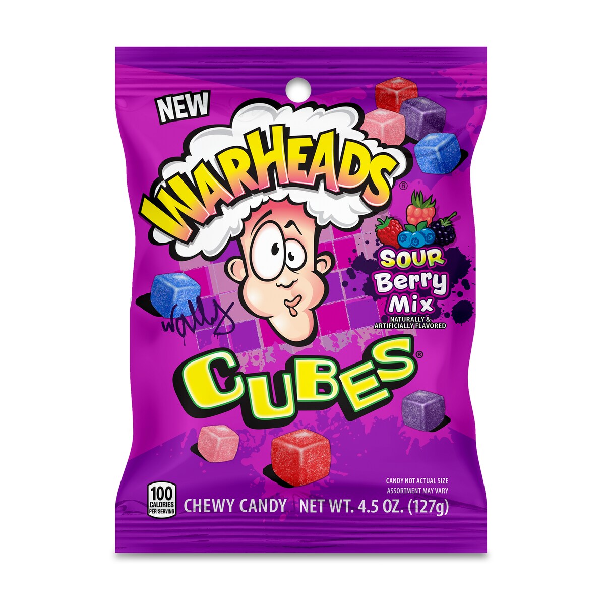 Warheads Cubes Sour Berry Mix Peg Bag